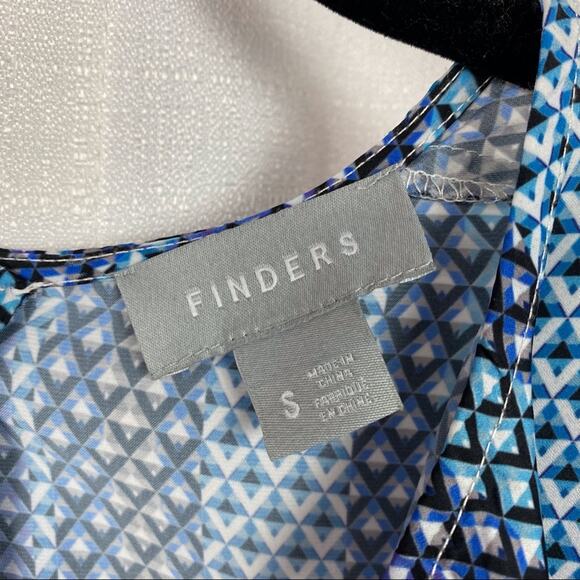 Finders Keepers Blue Hunter Geometric Sharkbite Hem Dress Sz.S - Picture 9 of 16